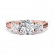 FlyerFit® 14K Pink Gold Three Stone Engagement Ring