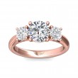 FlyerFit® 14K Pink Gold Three Stone Engagement Ring