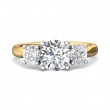 FlyerFit® 14K Yellow and 14K White Gold Three Stone Engagement Ring