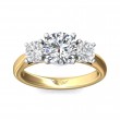 FlyerFit® 14K Yellow and 14K White Gold Three Stone Engagement Ring