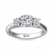 FlyerFit® 14K White Gold Three Stone Engagement Ring