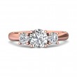 FlyerFit® 14K Pink Gold Three Stone Engagement Ring