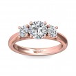 FlyerFit® 14K Pink Gold Three Stone Engagement Ring