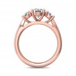 FlyerFit® 14K Pink Gold Three Stone Engagement Ring