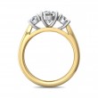 FlyerFit® 18K Yellow Gold Shank And White Gold Top Three Stone Engagement Ring