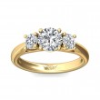 FlyerFit® 14K Yellow Gold Three Stone Engagement Ring