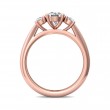 FlyerFit® 18K Pink Gold Three Stone Engagement Ring