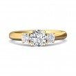 FlyerFit® 14K Yellow Gold Three Stone Engagement Ring