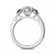 FlyerFit® 18K White Gold Three Stone Engagement Ring