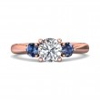 FlyerFit® 14K Pink Gold Three Stone Engagement Ring