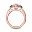 FlyerFit® 14K Pink Gold Three Stone Engagement Ring