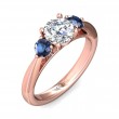 FlyerFit® 14K Pink Gold Three Stone Engagement Ring