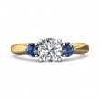 FlyerFit® 14K Yellow and 14K White Gold Three Stone Engagement Ring