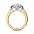 FlyerFit® 14K Yellow and 14K White Gold Three Stone Engagement Ring