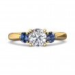 FlyerFit® 14K Yellow Gold Three Stone Engagement Ring