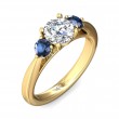 FlyerFit® 14K Yellow Gold Three Stone Engagement Ring