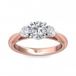 FlyerFit® 14K Pink Gold Shank And White Gold Top Three Stone Engagement Ring