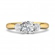 FlyerFit® 14K Yellow and 14K White Gold Three Stone Engagement Ring