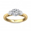 FlyerFit® 14K Yellow and 14K White Gold Three Stone Engagement Ring