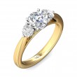 FlyerFit® 14K Yellow and 14K White Gold Three Stone Engagement Ring