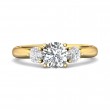 FlyerFit® 18K Yellow Gold Three Stone Engagement Ring