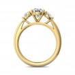 FlyerFit® 18K Yellow Gold Three Stone Engagement Ring