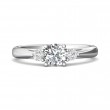 FlyerFit® 18K White Gold Three Stone Engagement Ring