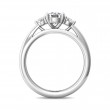 FlyerFit® 18K White Gold Three Stone Engagement Ring