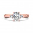 FlyerFit® 18K Pink Gold Three Stone Engagement Ring