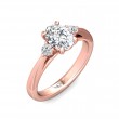 FlyerFit® 18K Pink Gold Three Stone Engagement Ring