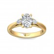 FlyerFit® 14K Yellow Gold Three Stone Engagement Ring