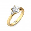 FlyerFit® 14K Yellow Gold Three Stone Engagement Ring