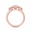 FlyerFit® 18K Pink Gold Three Stone Engagement Ring