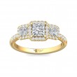 FlyerFit® 14K Yellow Gold Three Stone Engagement Ring