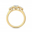 FlyerFit® 14K Yellow Gold Three Stone Engagement Ring