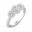 FlyerFit® Platinum Three Stone Engagement Ring