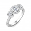 FlyerFit® 14K White Gold Three Stone Engagement Ring