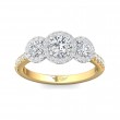 FlyerFit® 14K Yellow and 14K White Gold Three Stone Engagement Ring