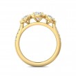 FlyerFit® 18K Yellow Gold Three Stone Engagement Ring