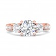 FlyerFit® 18K Pink Gold Three Stone Engagement Ring