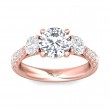 FlyerFit® 18K Pink Gold Three Stone Engagement Ring