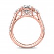 FlyerFit® 18K Pink Gold Three Stone Engagement Ring