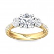 FlyerFit® 14K Yellow and 14K White Gold Three Stone Engagement Ring