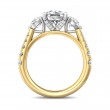 FlyerFit® 14K Yellow and 14K White Gold Three Stone Engagement Ring