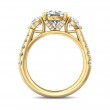 FlyerFit® 18K Yellow Gold Three Stone Engagement Ring