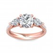 FlyerFit® 14K Pink Gold Three Stone Engagement Ring