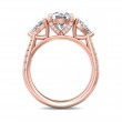 FlyerFit® 14K Pink Gold Three Stone Engagement Ring