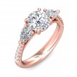 FlyerFit® 14K Pink Gold Three Stone Engagement Ring