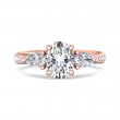 FlyerFit® 18K Pink Gold Three Stone Engagement Ring