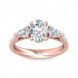 FlyerFit® 18K Pink Gold Three Stone Engagement Ring